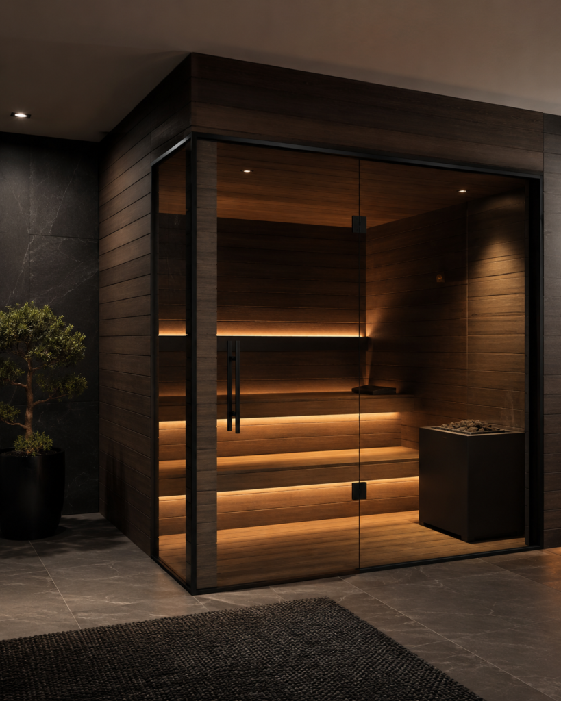 Thermoespe mit schwarzen Designelementen