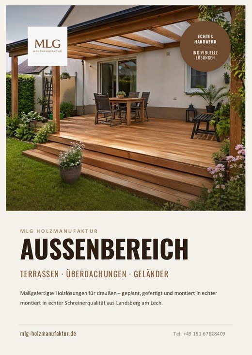Titelseite des MLG-Flyers Außenbereich