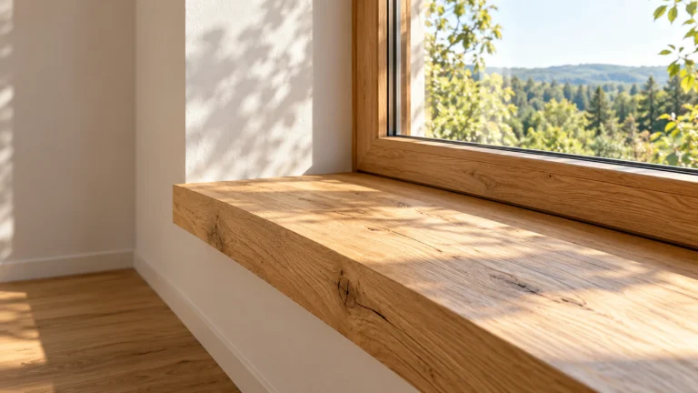 Fensterbank aus Eiche in einer tiefen Fensternische